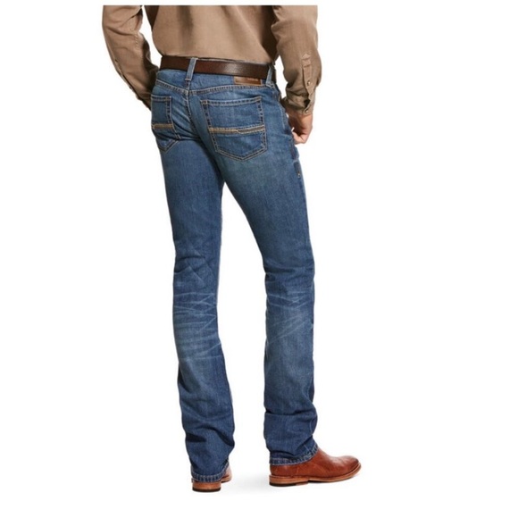 Ariat Mens M8 Modern Slim Leg 35/32 Blue Jeans Western Workwear VGUC - Picture 2 of 14